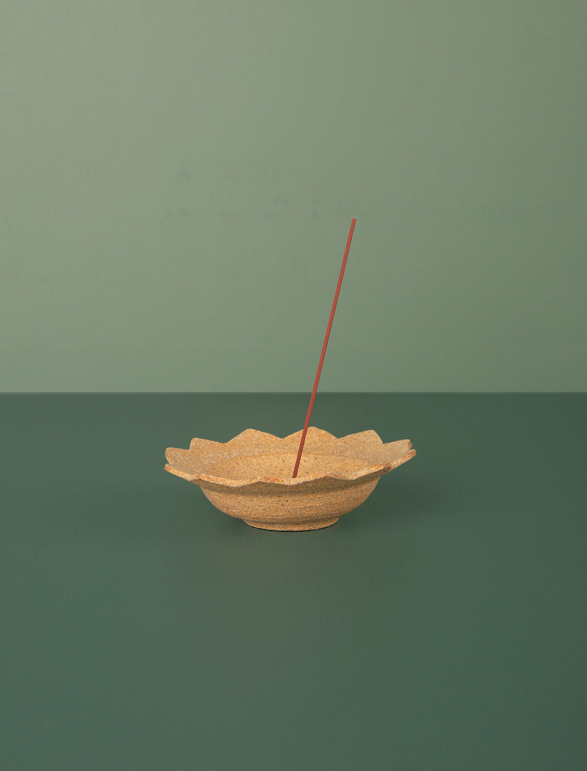 Ceramic Incense Holder Flower // Sand