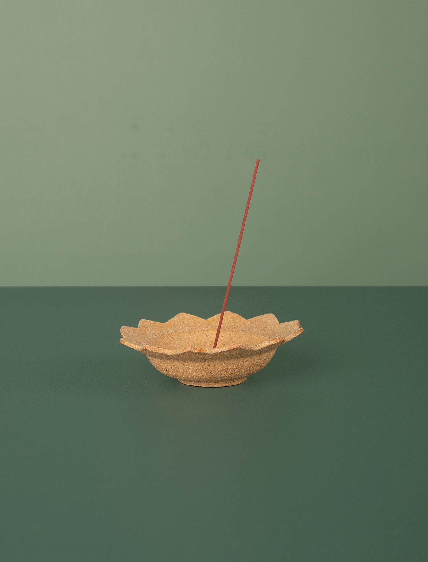 Ceramic Incense Holder Flower // Sand