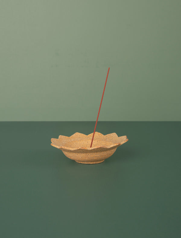 Ceramic Incense Holder Flower // Sand