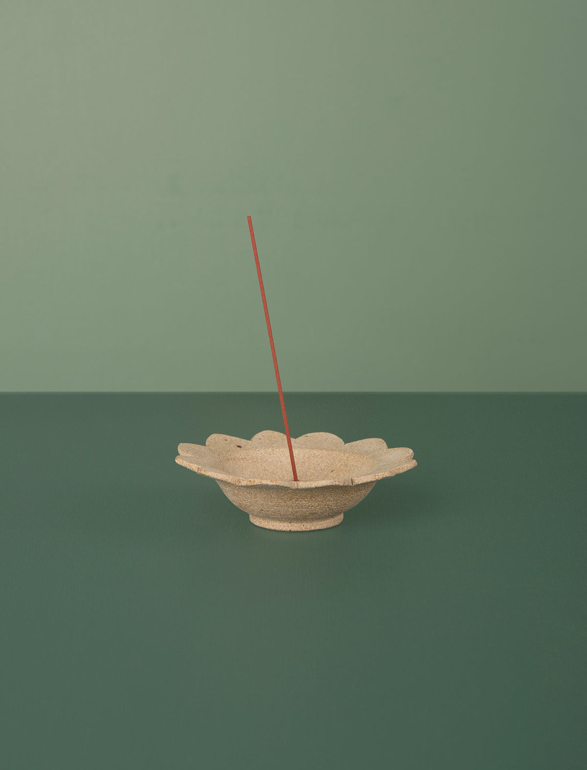 Ceramic Incense Holder Flower // Stone