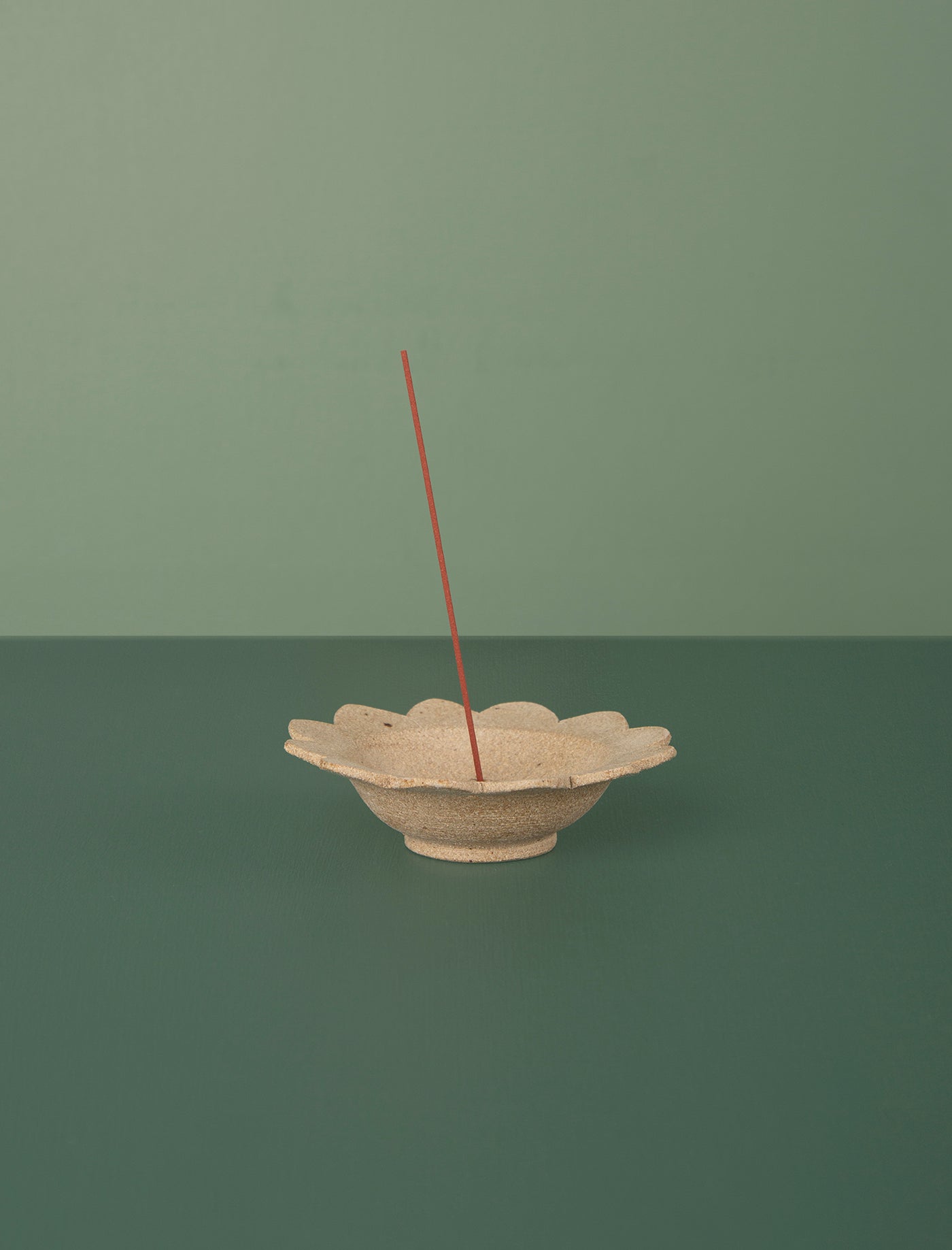 Ceramic Incense Holder Flower // Stone