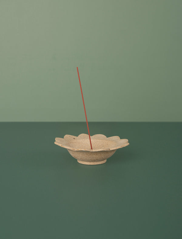 Ceramic Incense Holder Flower // Stone