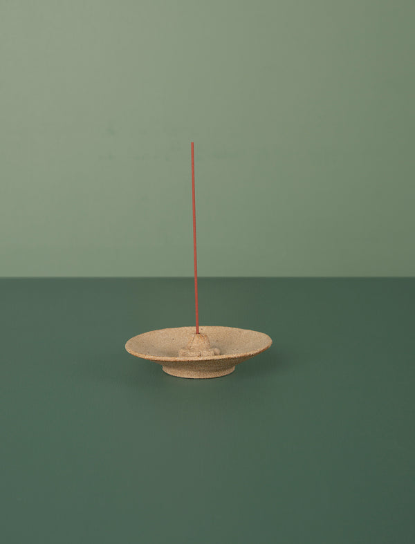 Ceramic Incense Holder Round // Stone