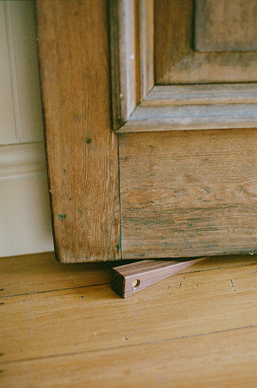 Brass and Walnut Doorstop
