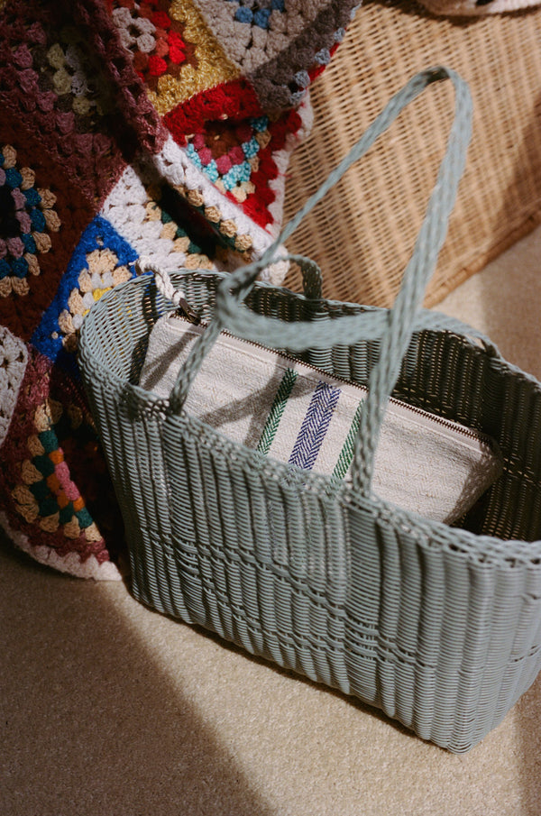 Grain Sack Workers Pouch // Green Blue