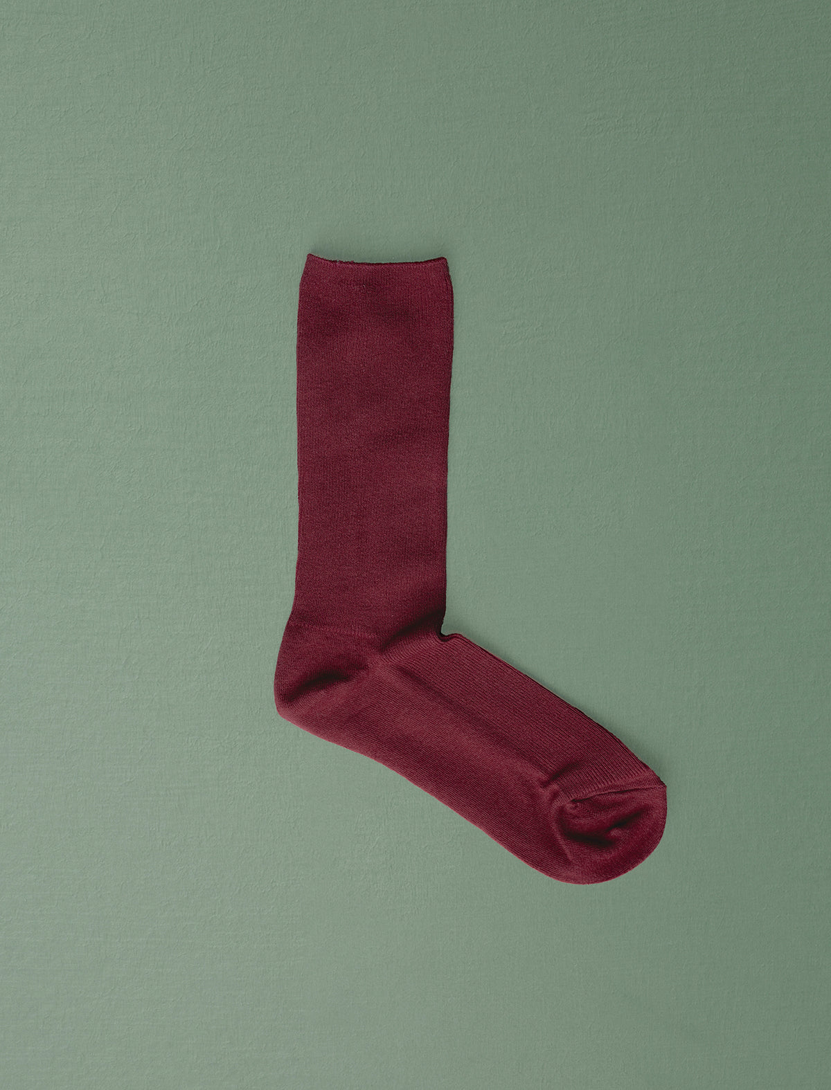 Cotton Fine Ribbed Socks // Red Plum