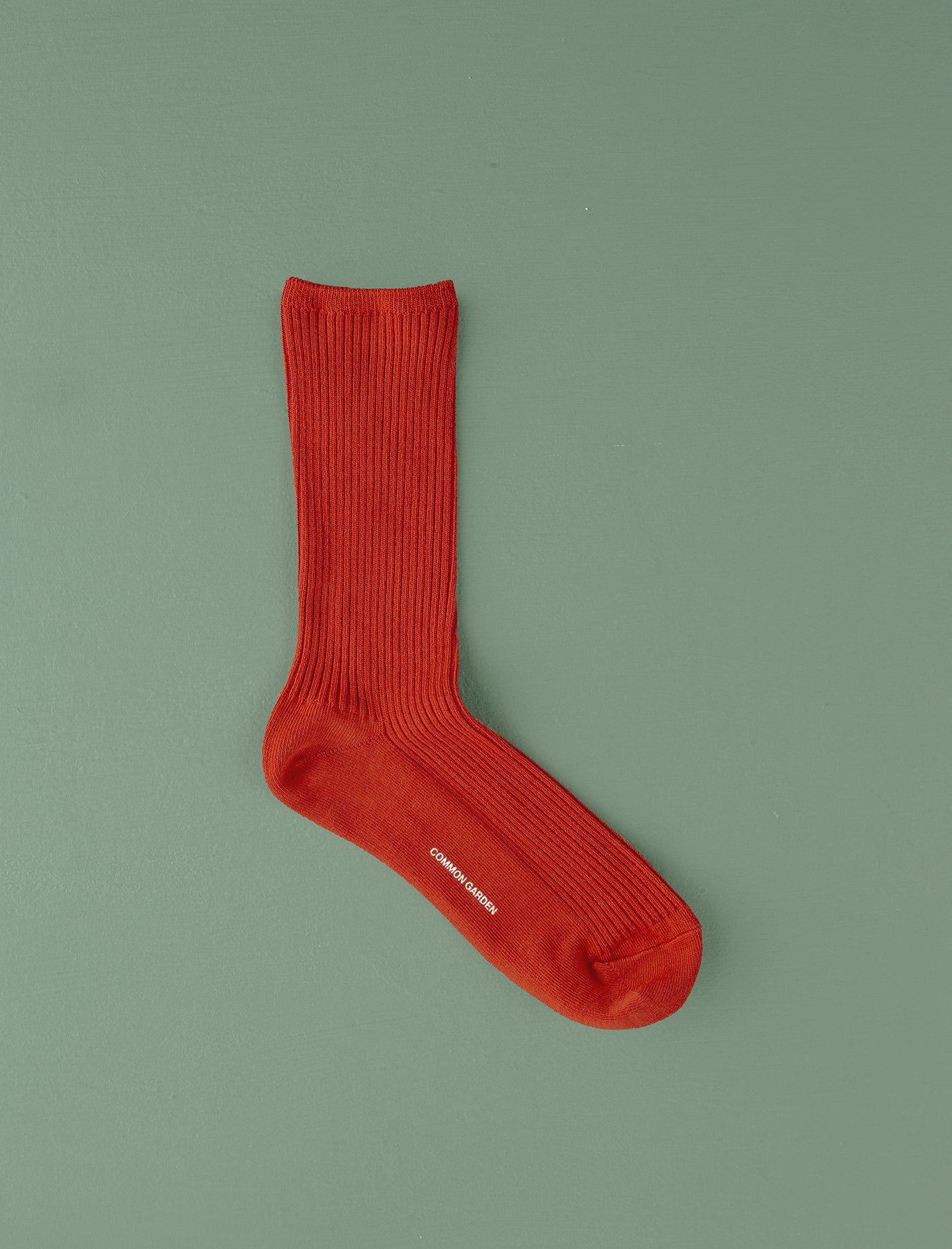 Cotton Ribbed Socks // Rust