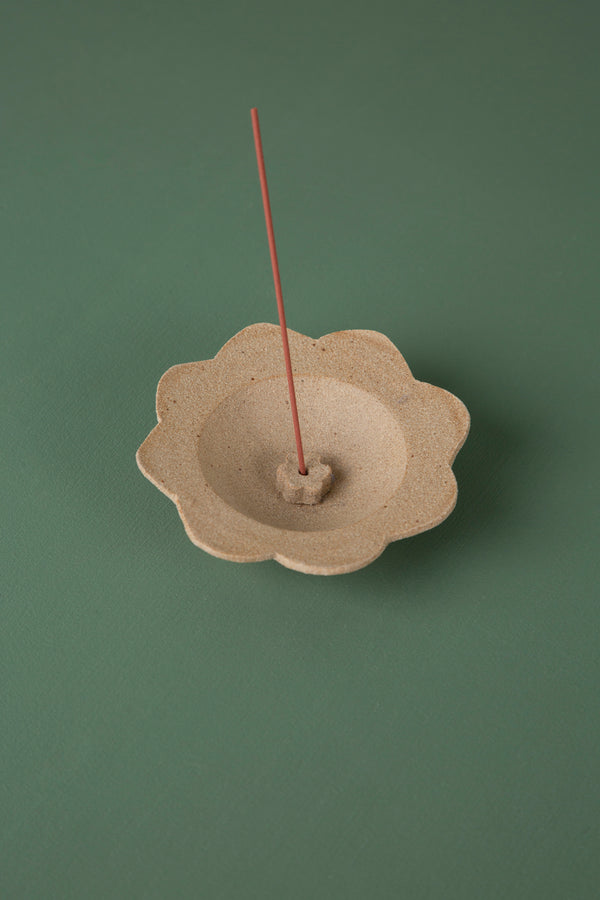 Ceramic Incense Holder Flower // Stone