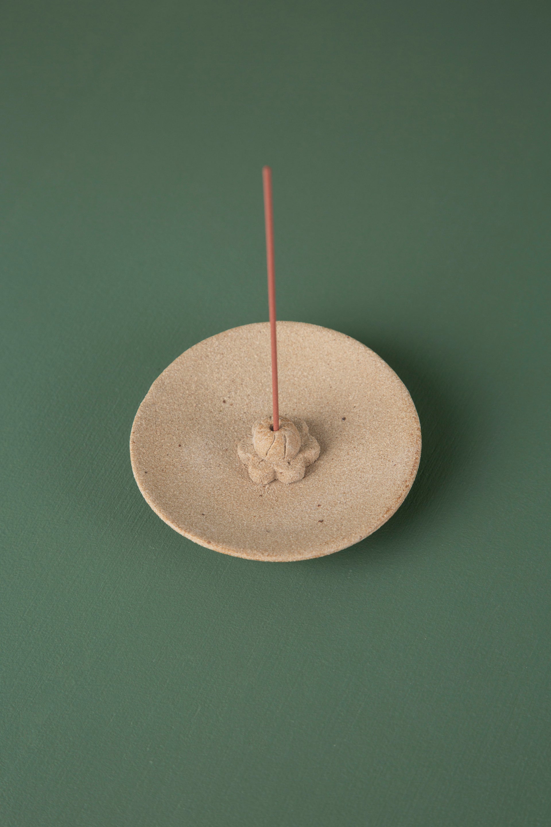 Ceramic Incense Holder Round // Stone