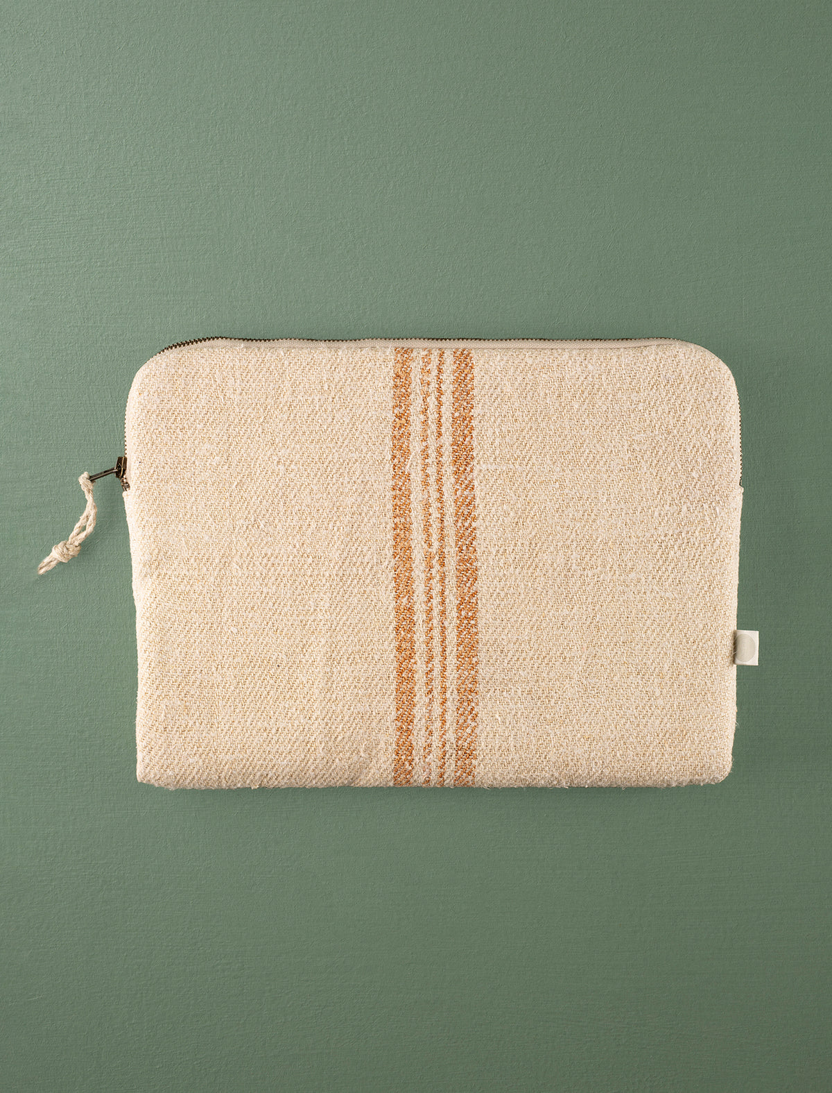 Grain Sack Laptop Sleeve // Camel Stripe
