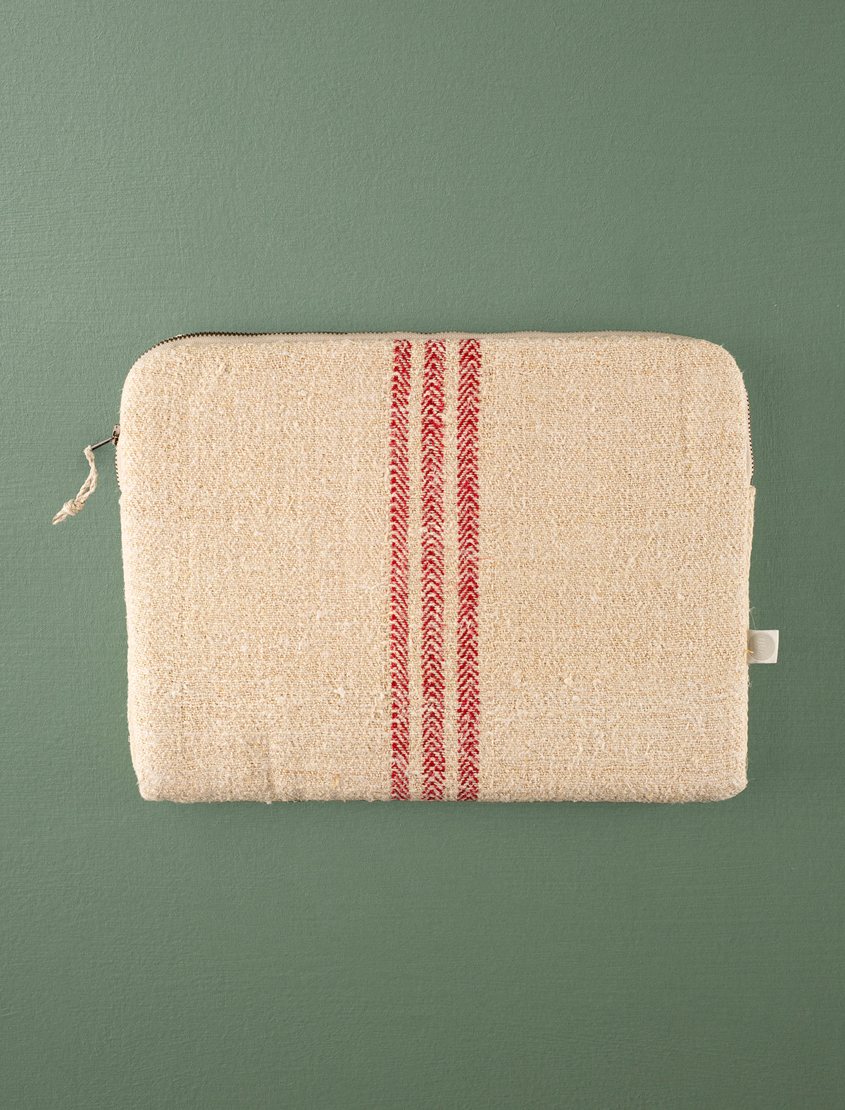 Grain Sack Laptop Sleeve // Red Stripe