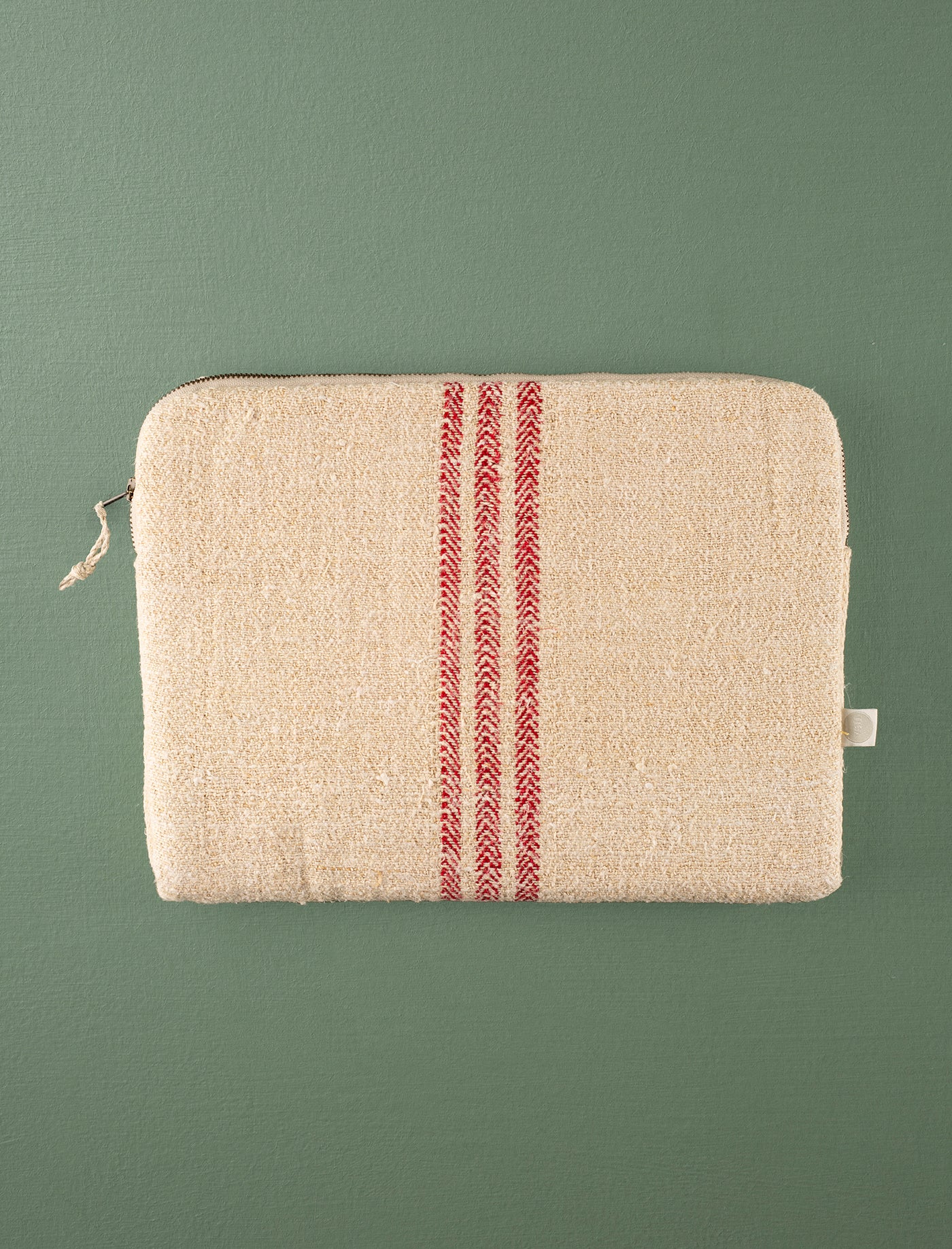 Grain Sack Laptop Sleeve // Red Stripe