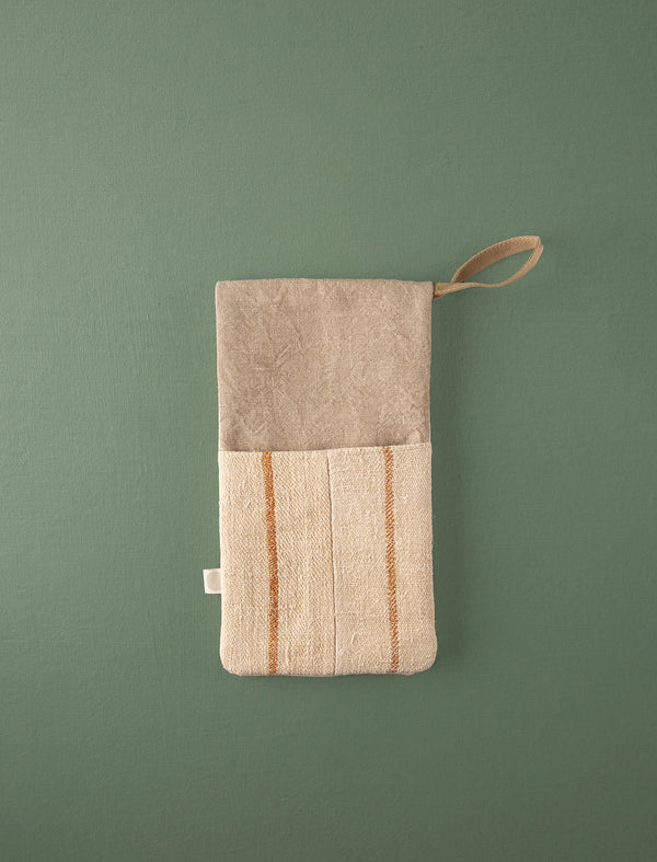 Grain Sack Oven Gloves // Camel Stripe