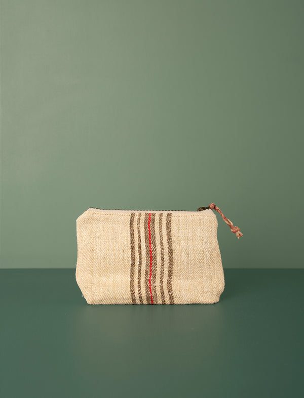Grain Sack Workers Pouch // Red & Brown