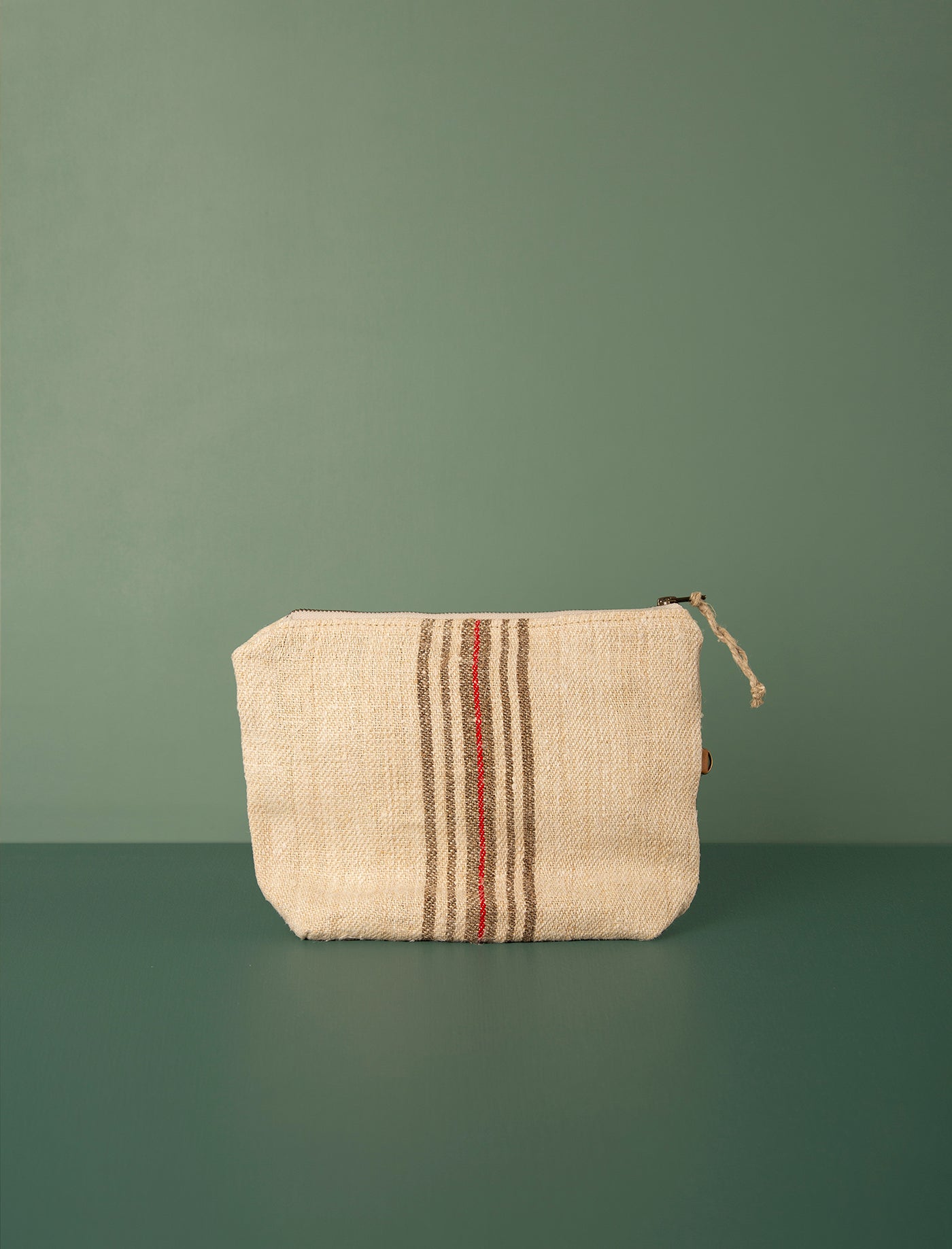 Grain Sack Workers Pouch // Red & Brown