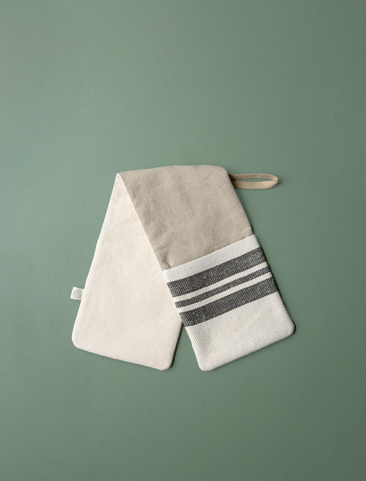 Grain Sack Oven Gloves // Black Stripe