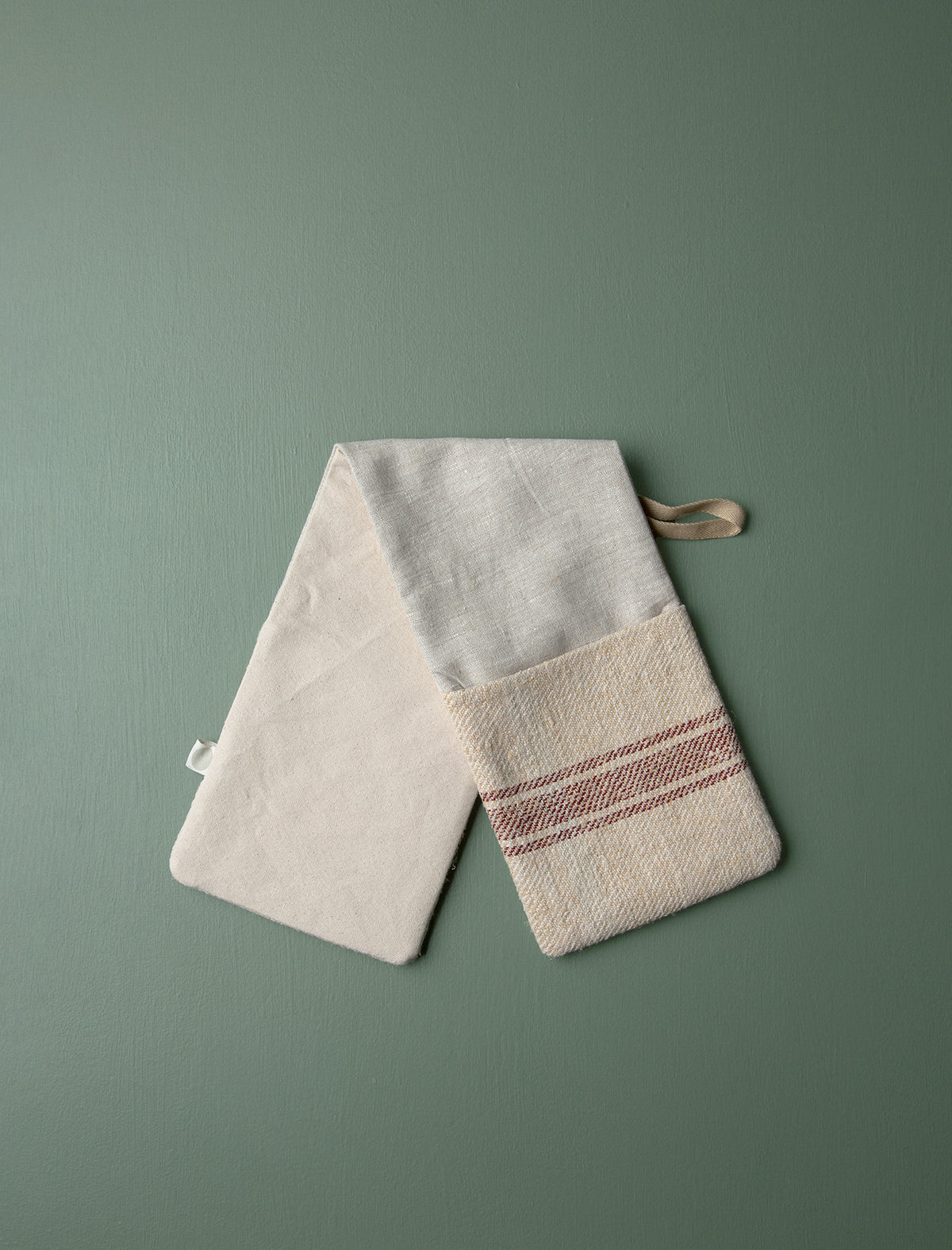 Grain Sack Oven Gloves // Merlot Stripe