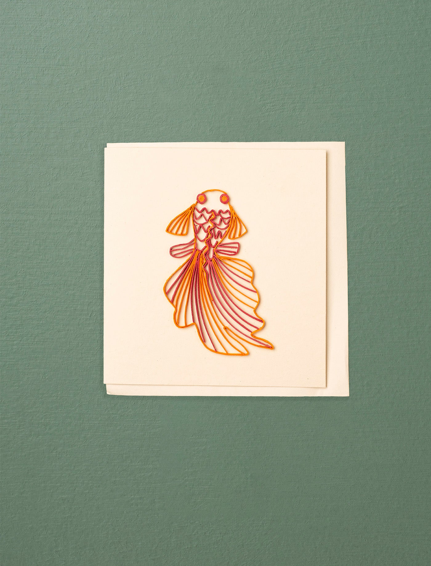 Jute Paper Note Card // Fish