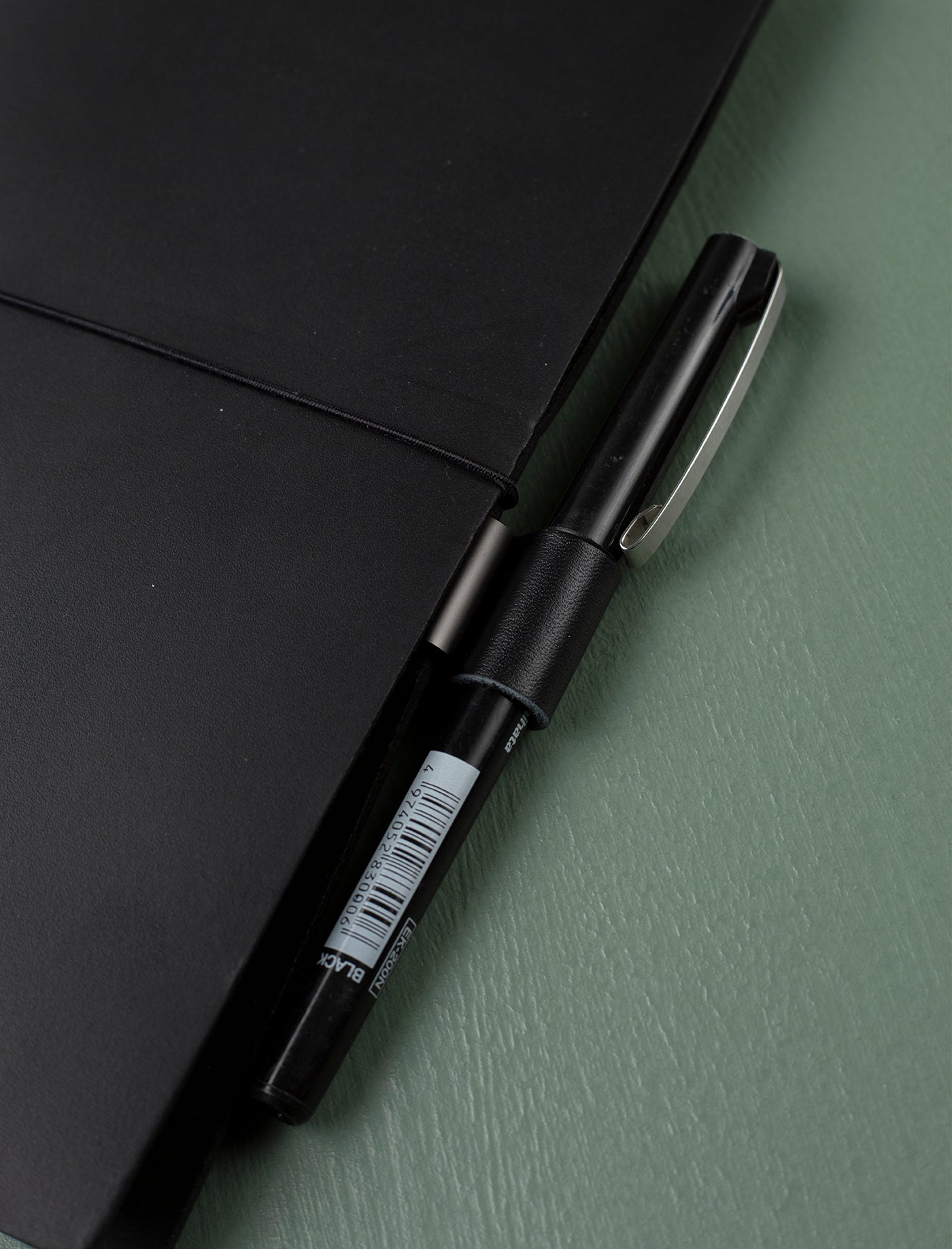 Leather Notebook Pen Holder // Black