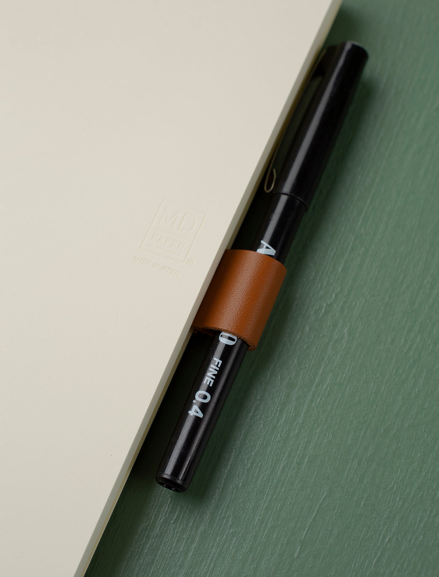 Leather Notebook Pen Holder // Camel