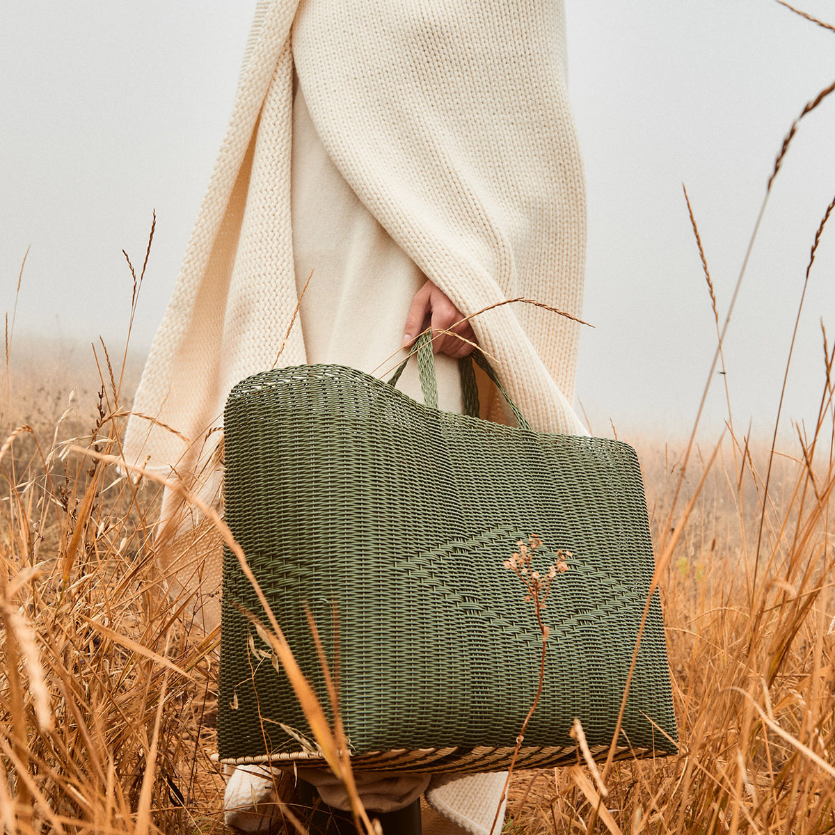 Basket Weave Tote // Cactus