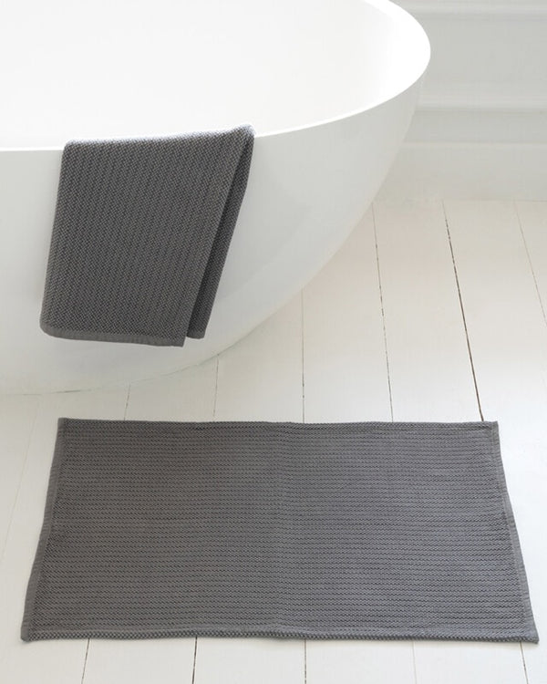 Cotton Rib Bath Mat // Light Grey