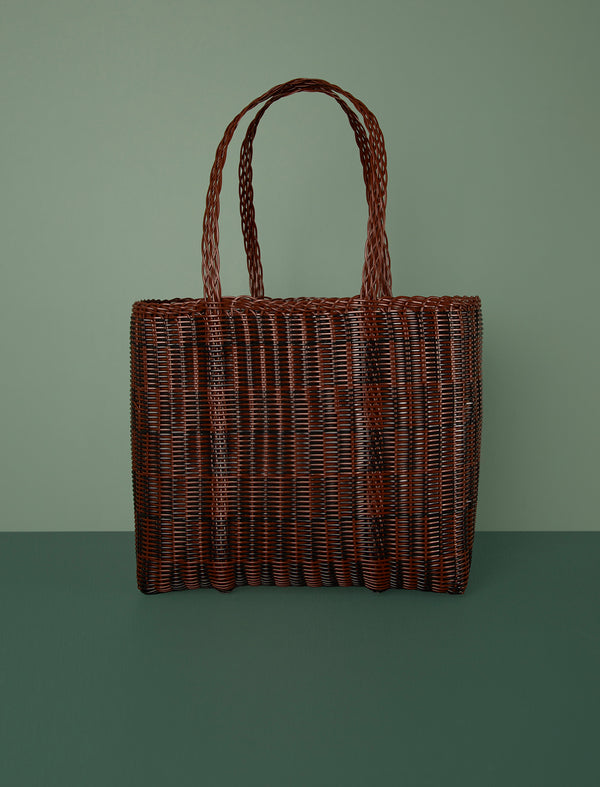 Quadretti Tote // Chocolate & Black