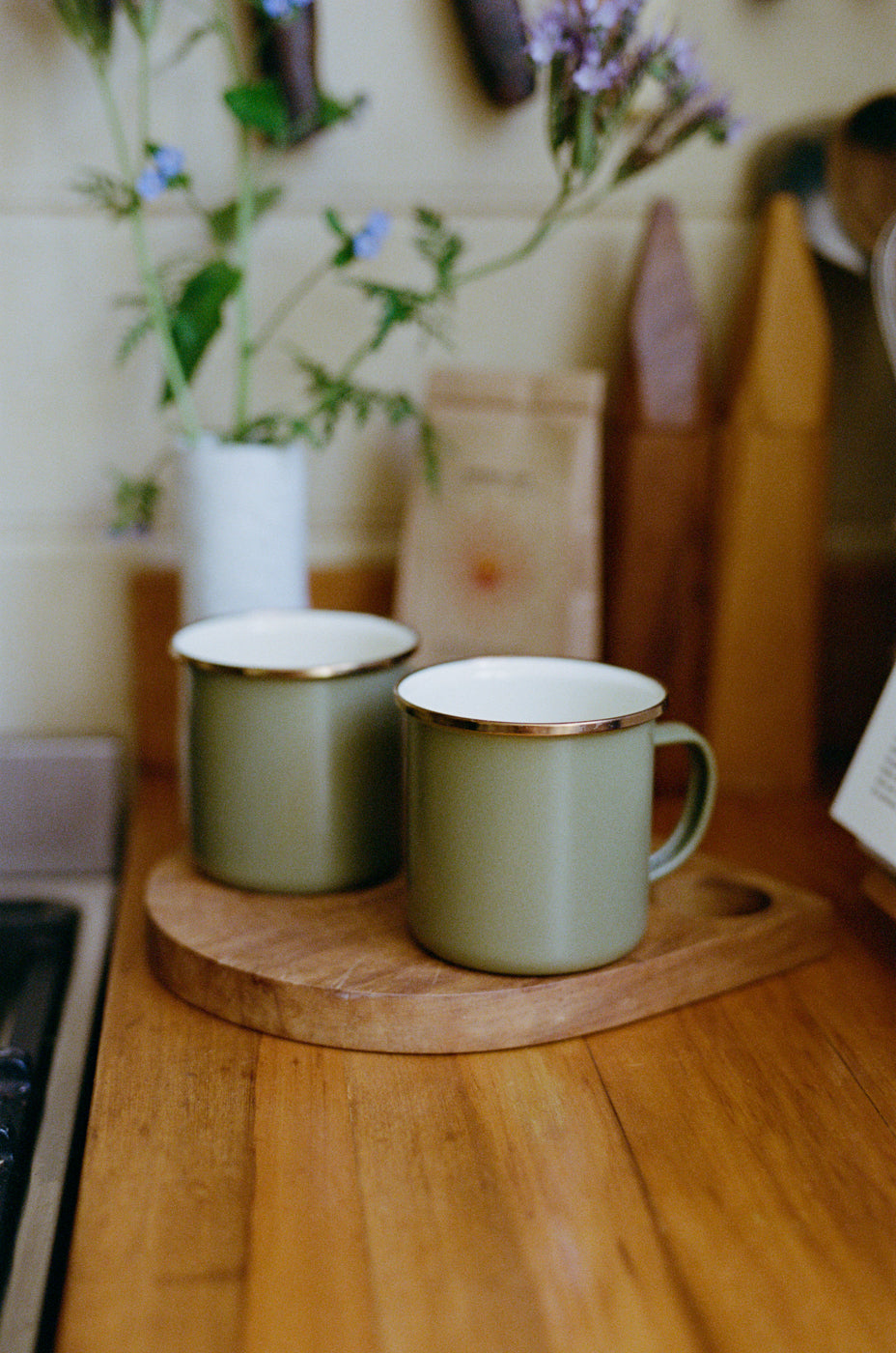 Enamel 2-Tone Mug Set // Olive Drab