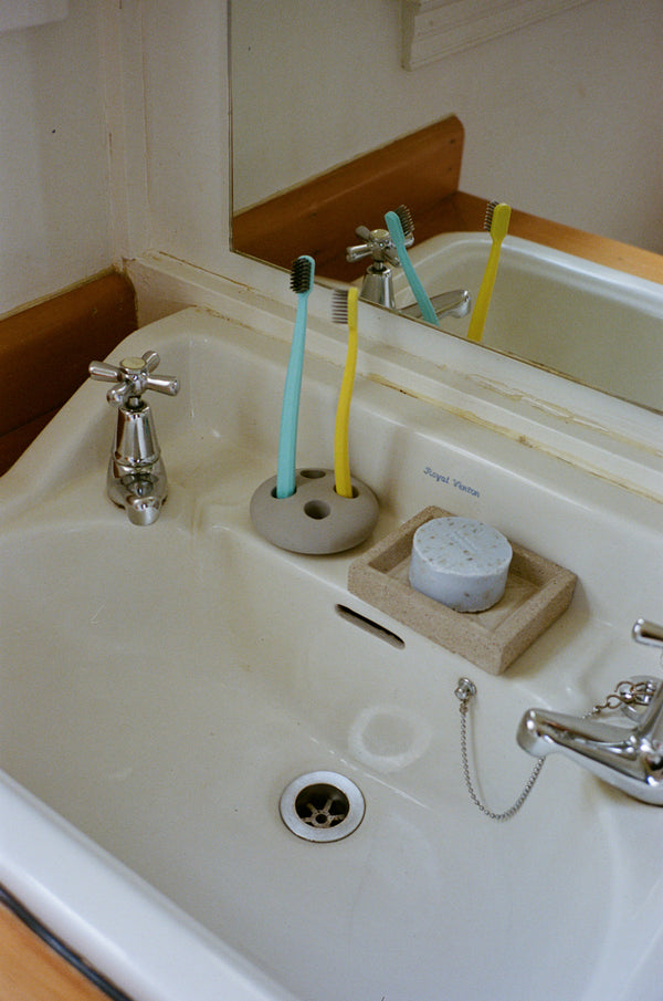 Concrete Toothbrush Stand