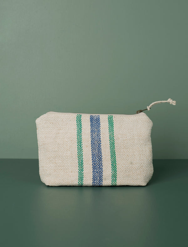 Grain Sack Workers Pouch // Green Blue