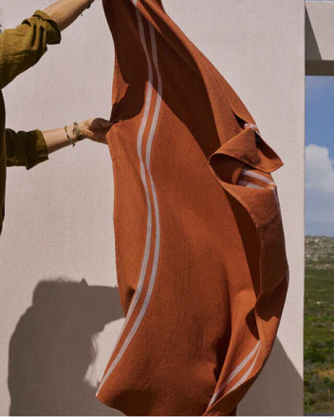 Mungo // Block Rib Bath Towel // Russet