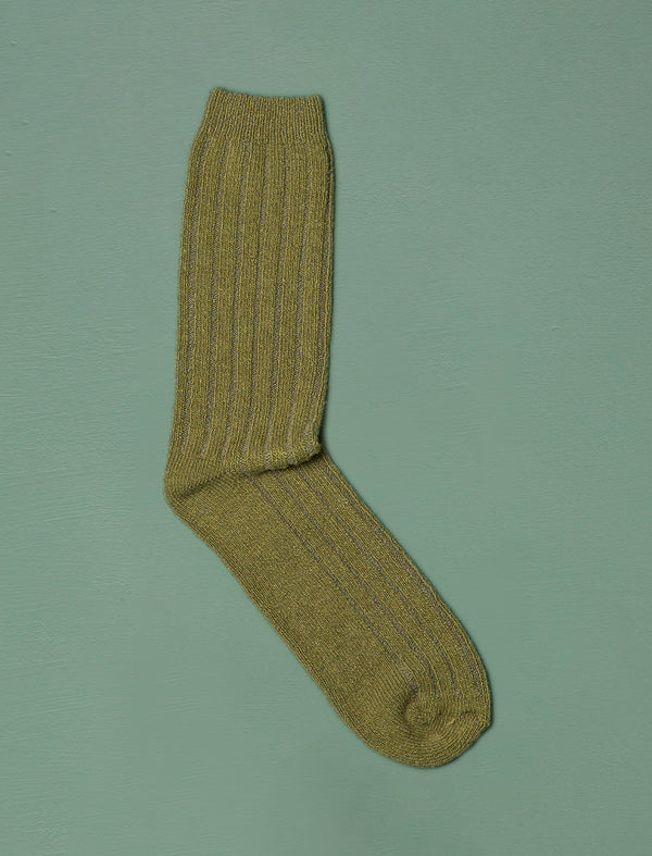 Cashmere Blend Crew Socks // Khaki