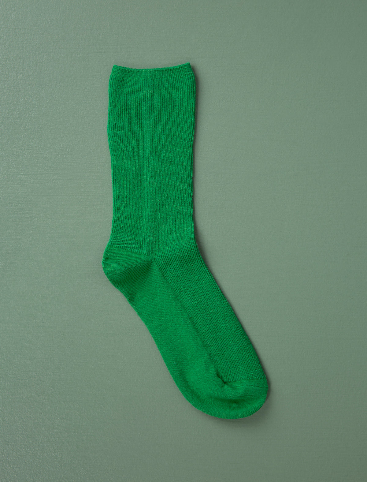 Cotton Fine Ribbed Socks // Emerald