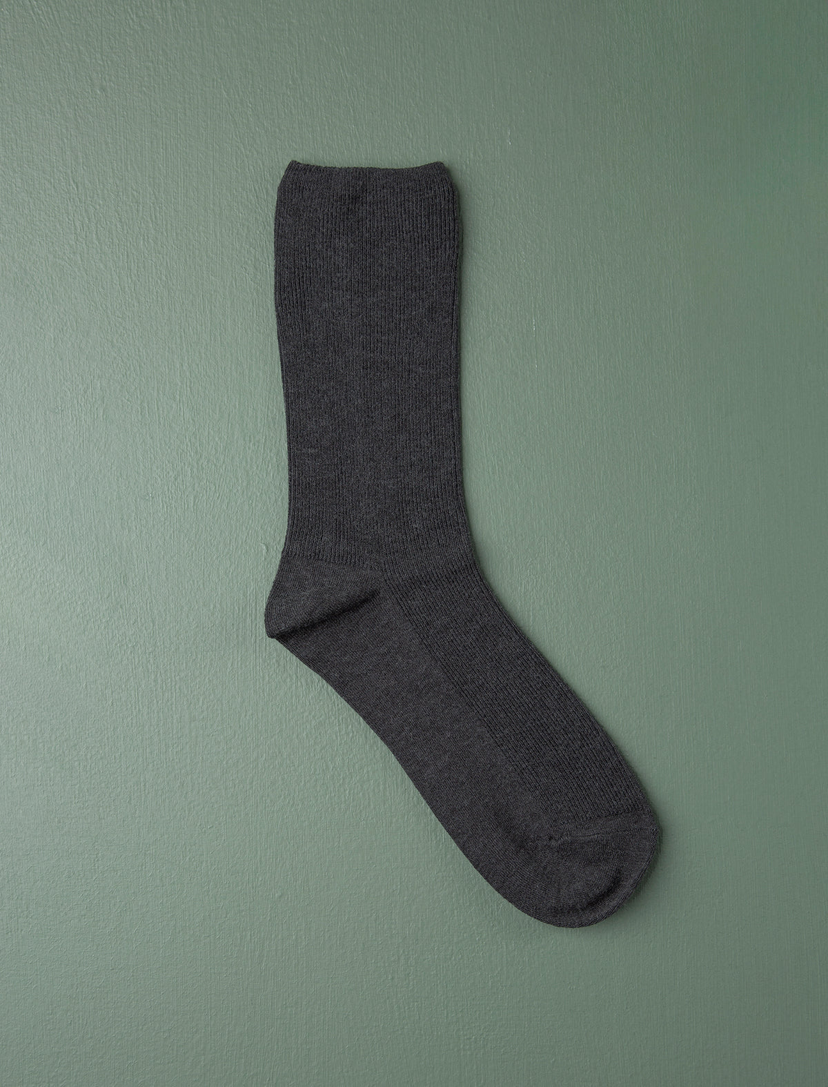 Cotton Fine Ribbed Socks // Charcoal