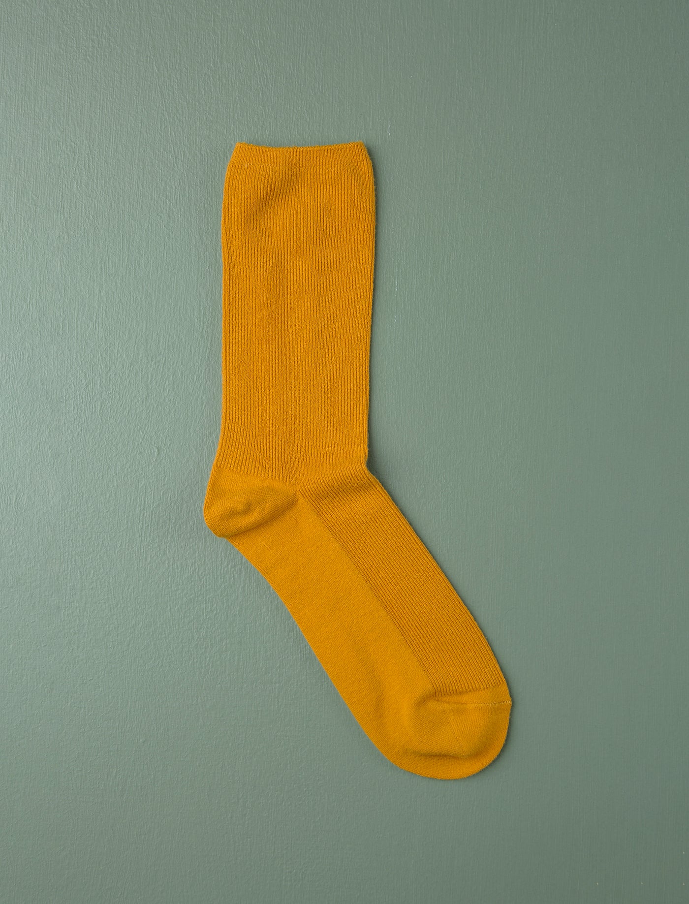 Cotton Fine Ribbed Socks // Mustard