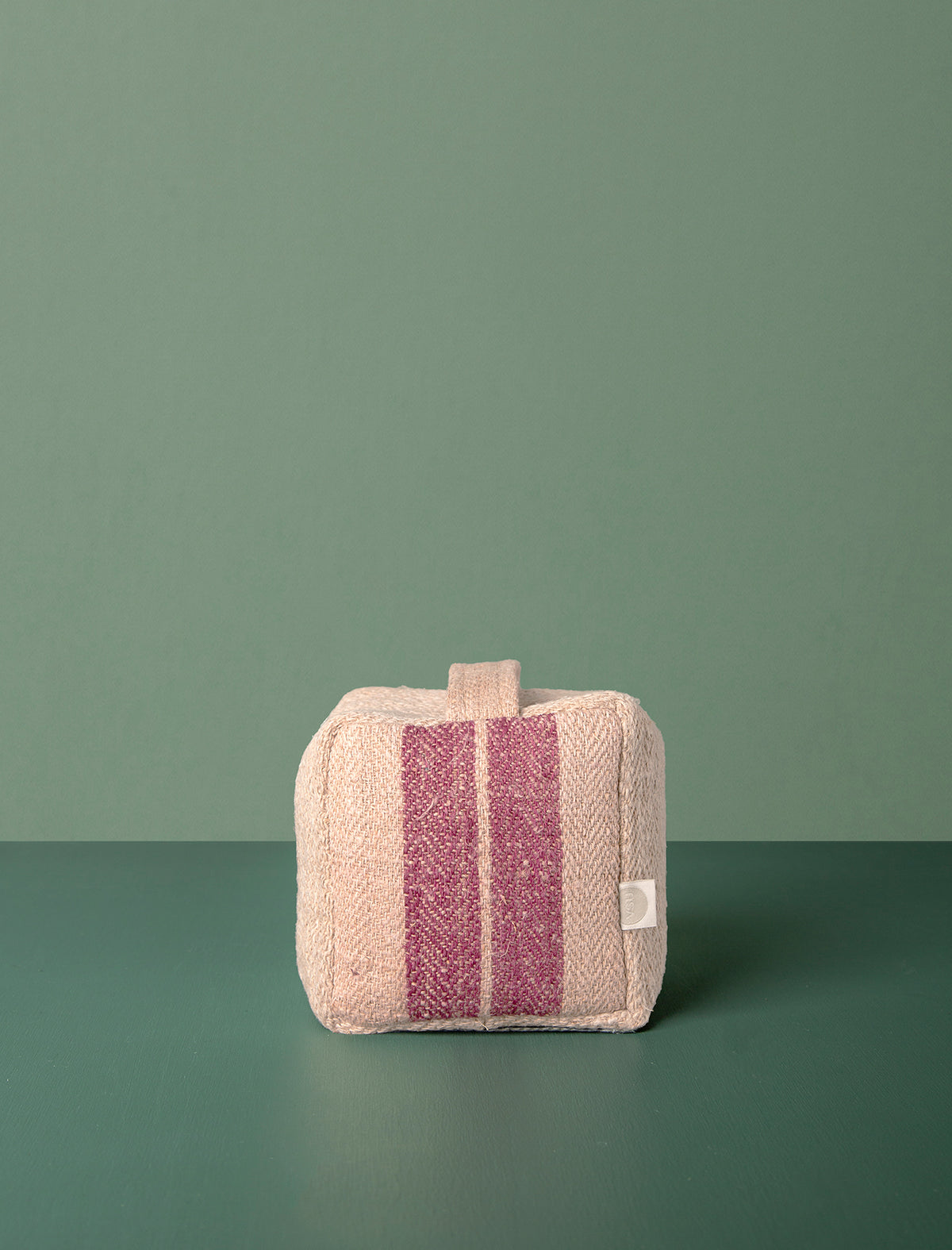 Grain Sack Door Stop // Merlot Stripe