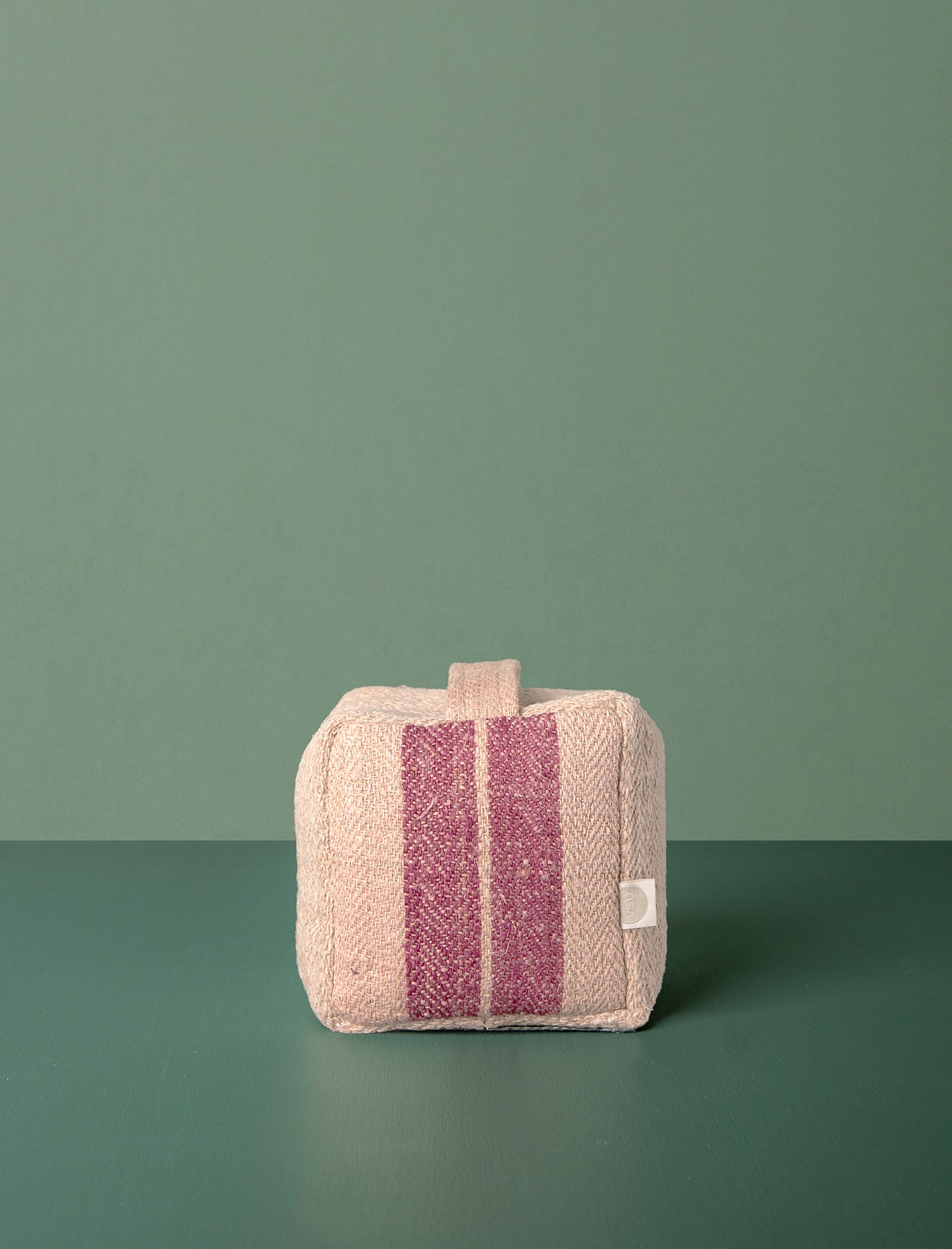 Grain Sack Door Stop // Merlot Stripe
