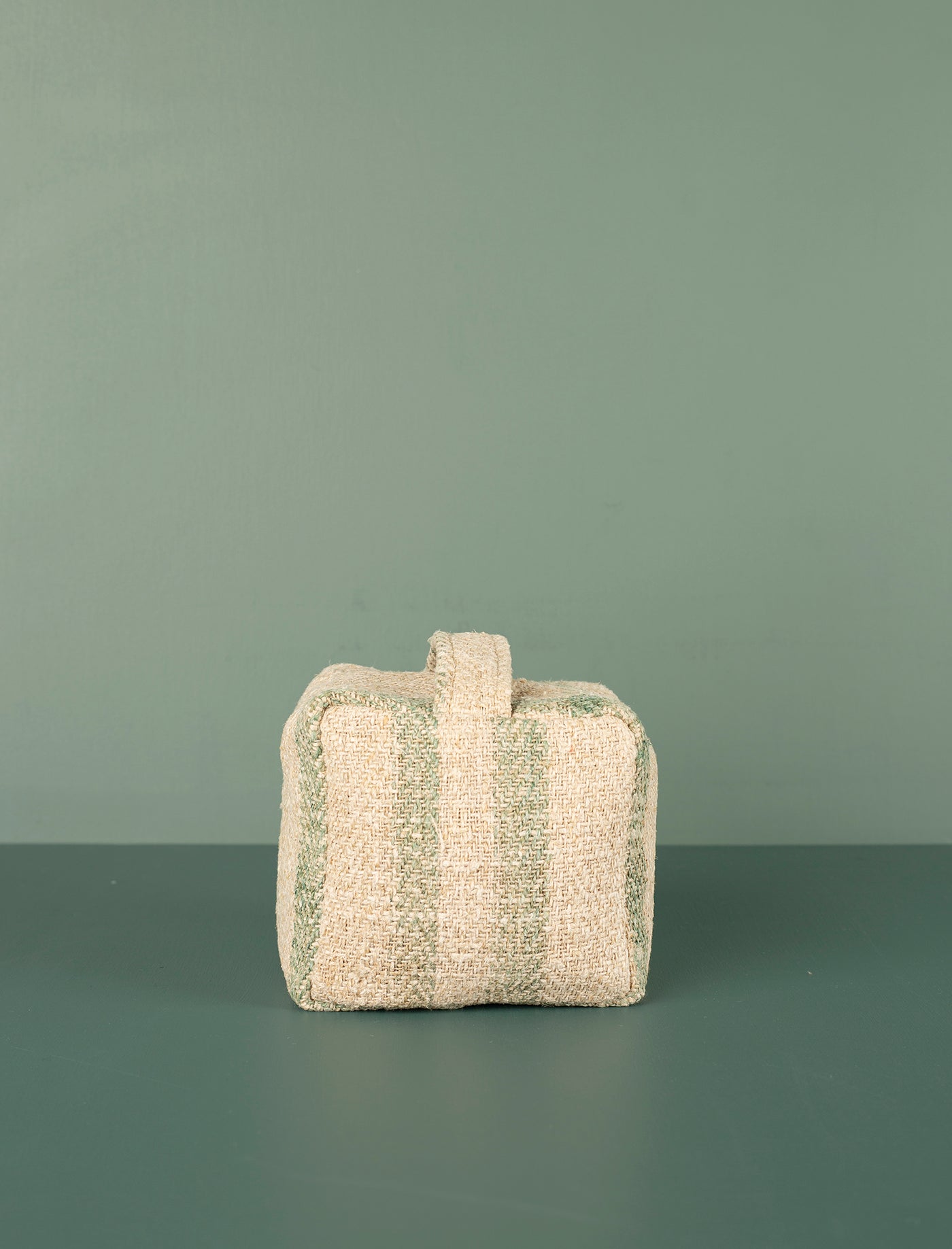 Grain Sack Door Stop // Brown Green
