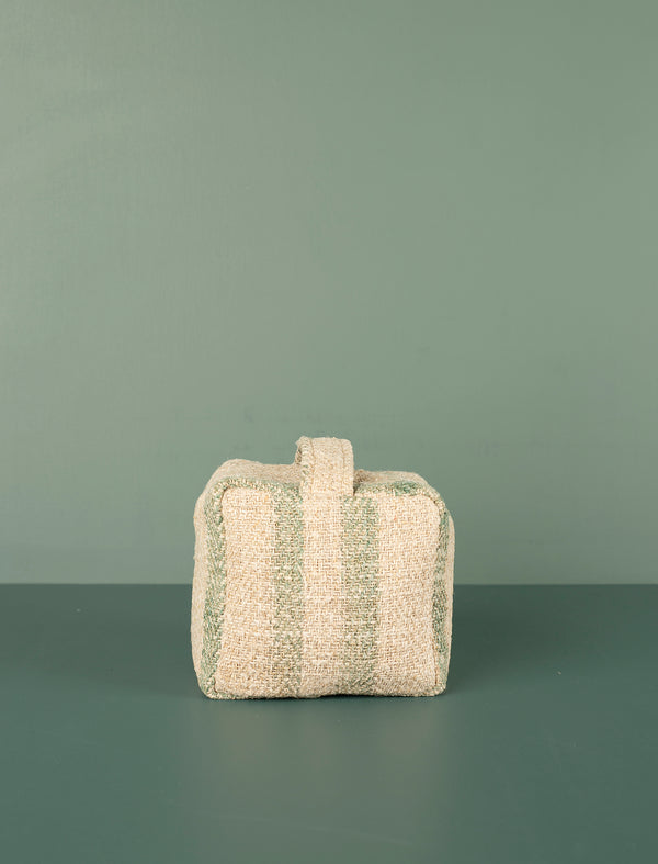 Grain Sack Door Stop // Brown Green