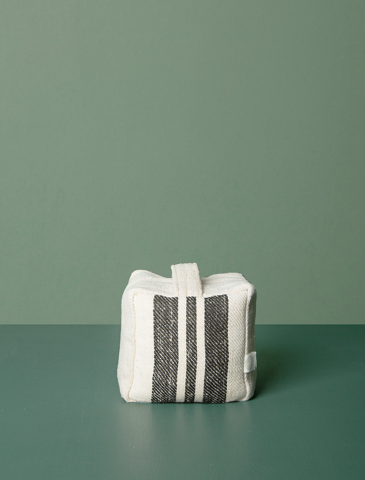 Grain Sack Door Stop // Black Stripe