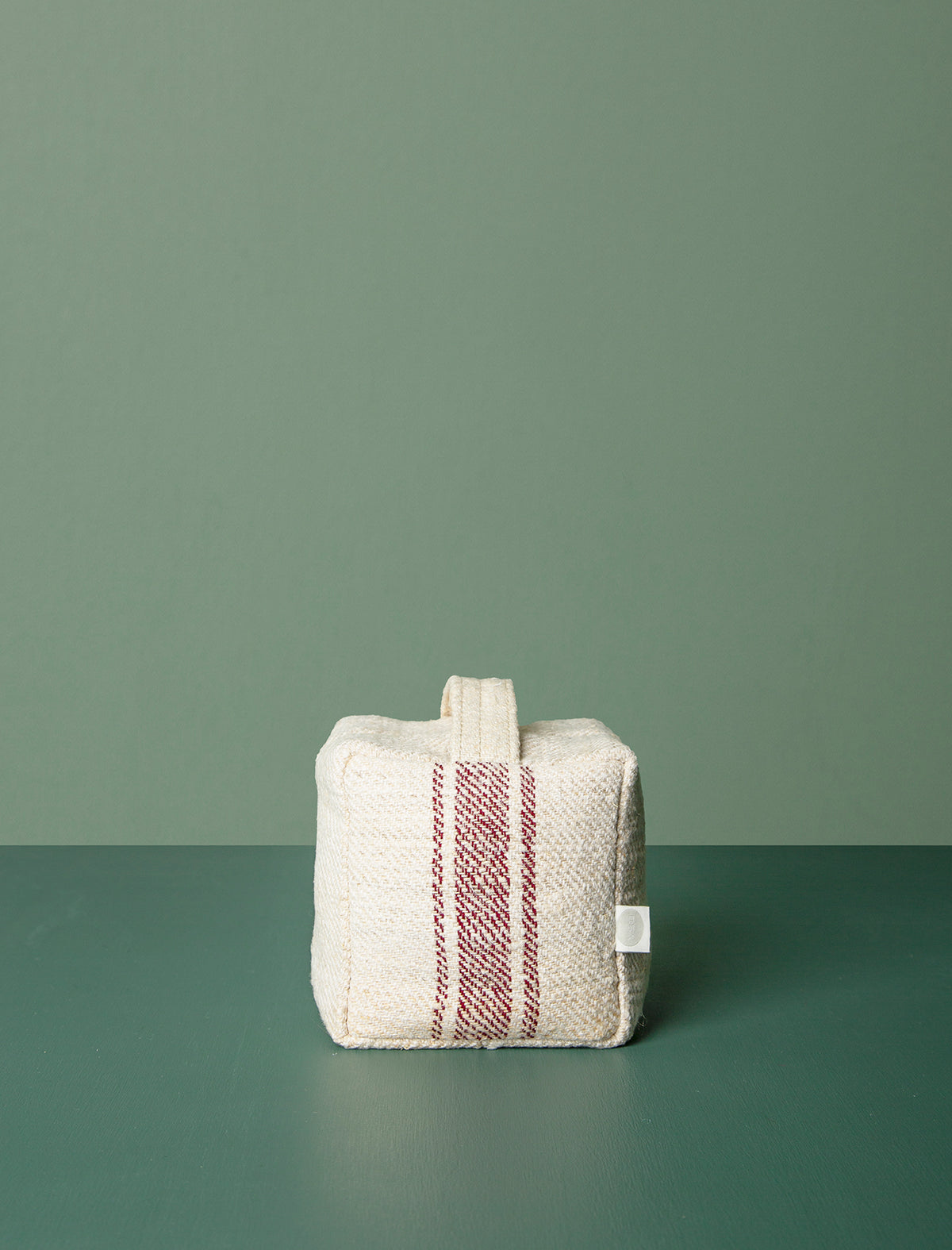 Grain Sack Door Stop // Merlot Stripe