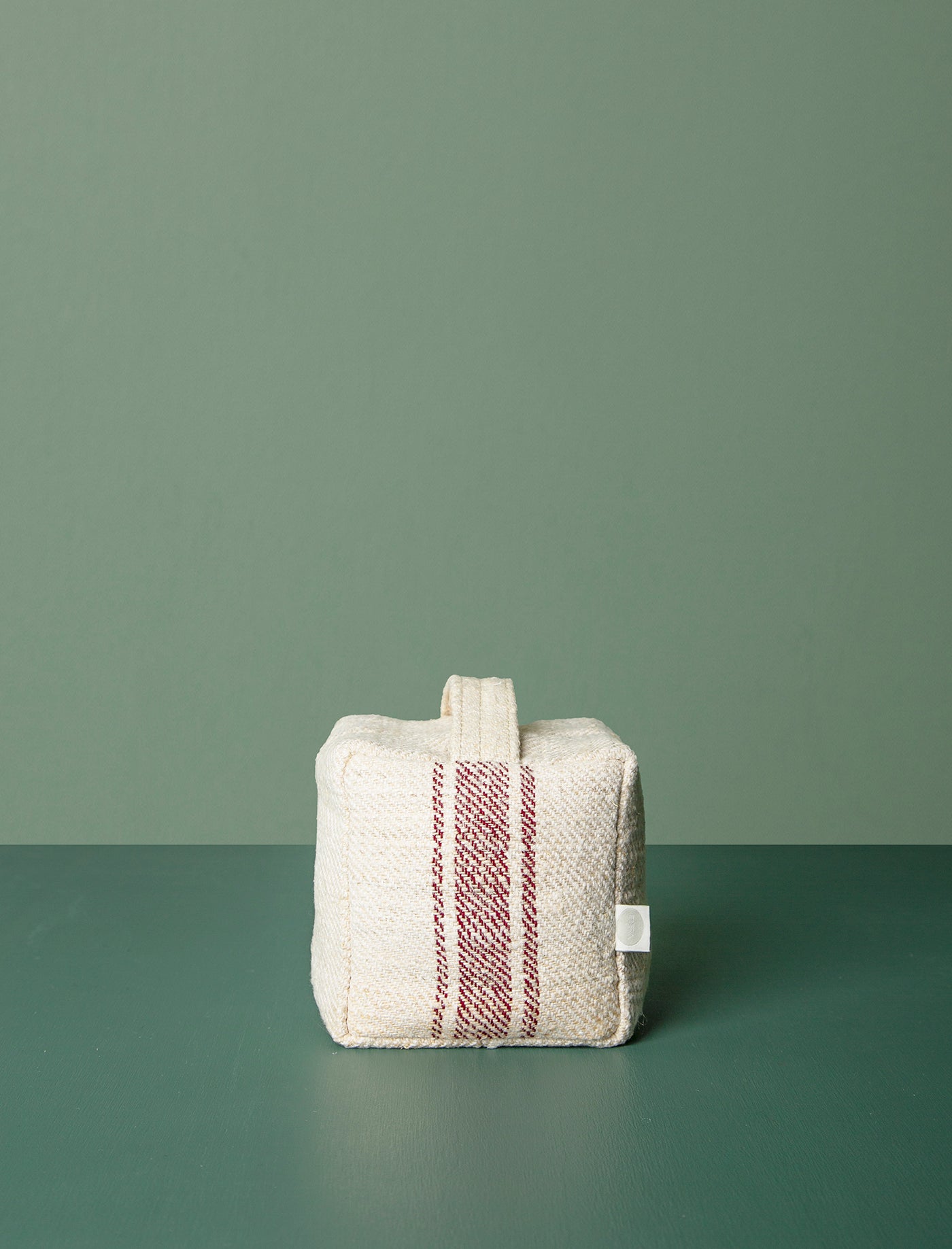 Grain Sack Door Stop // Merlot Stripe