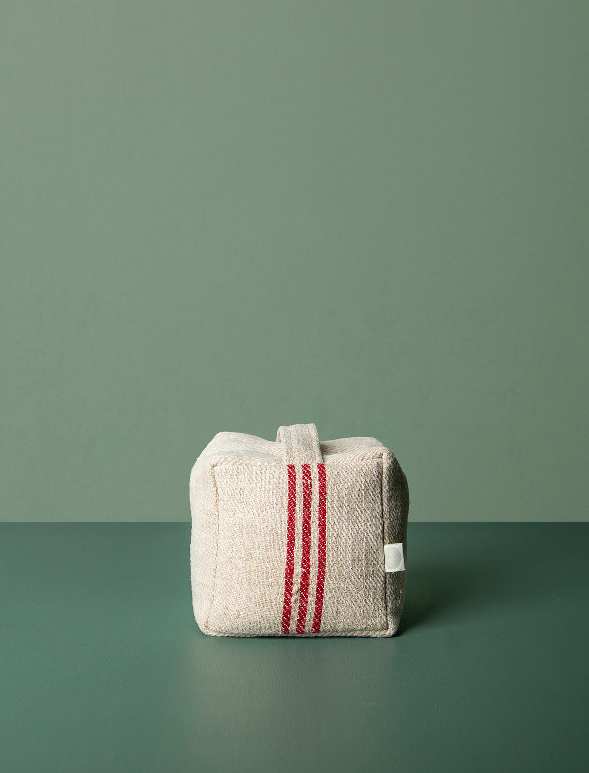 Grain Sack Door Stop // Red Stripe