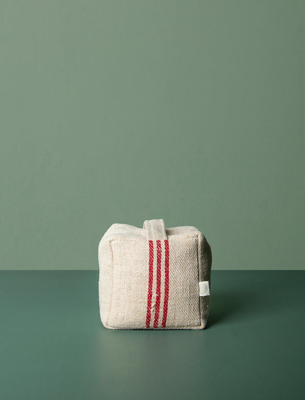Grain Sack Door Stop // Red Stripe