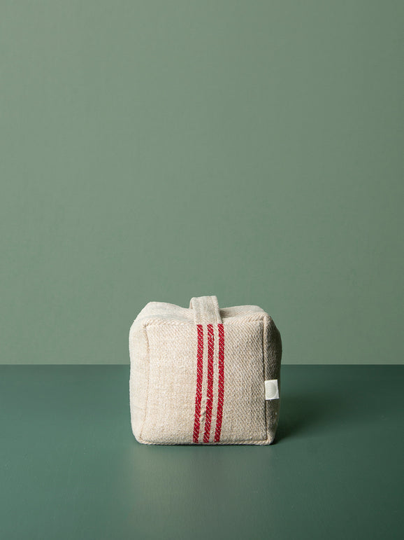 Grain Sack Door Stop // Red Stripe