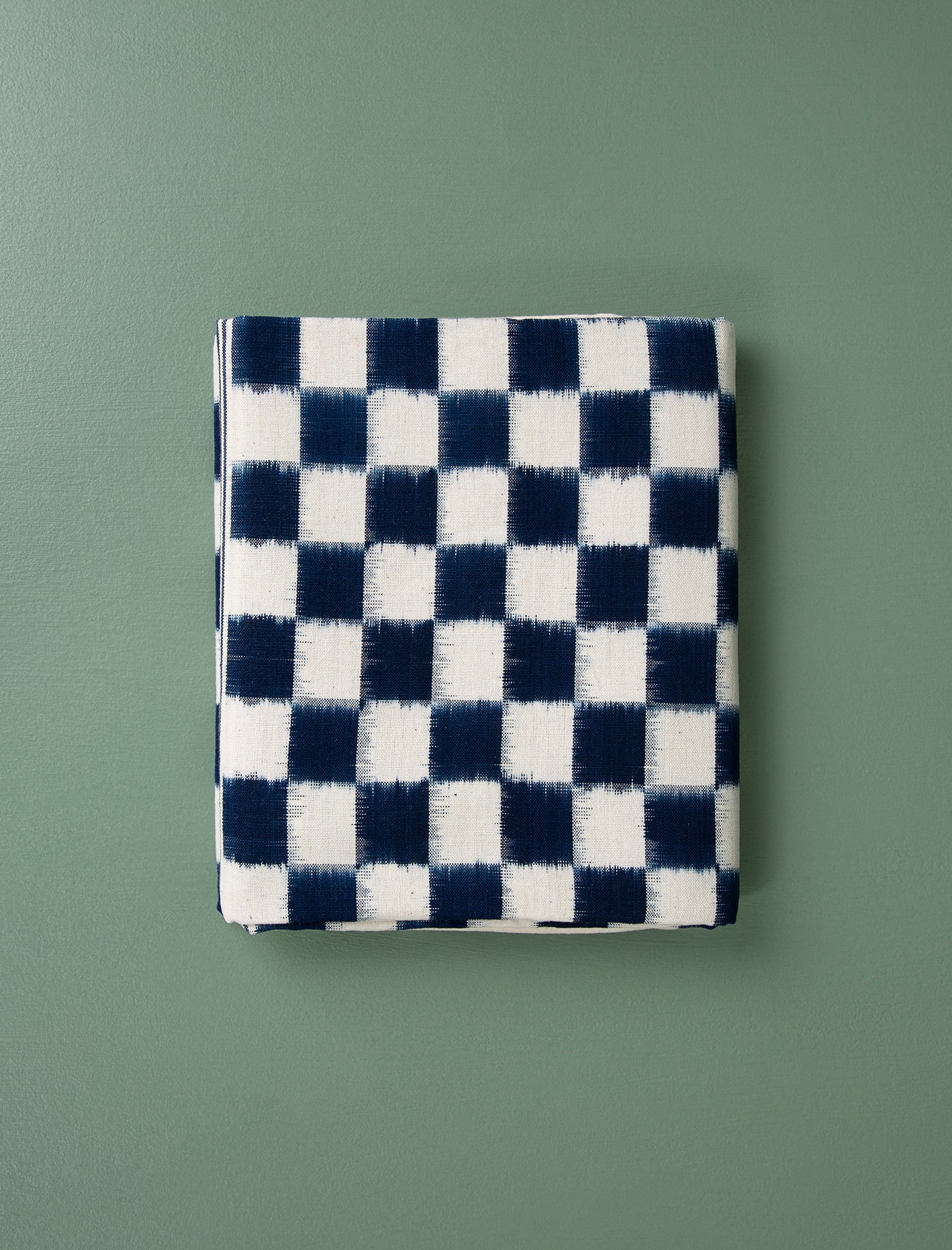 Handwoven Ikat Tablecloth // Navy Check
