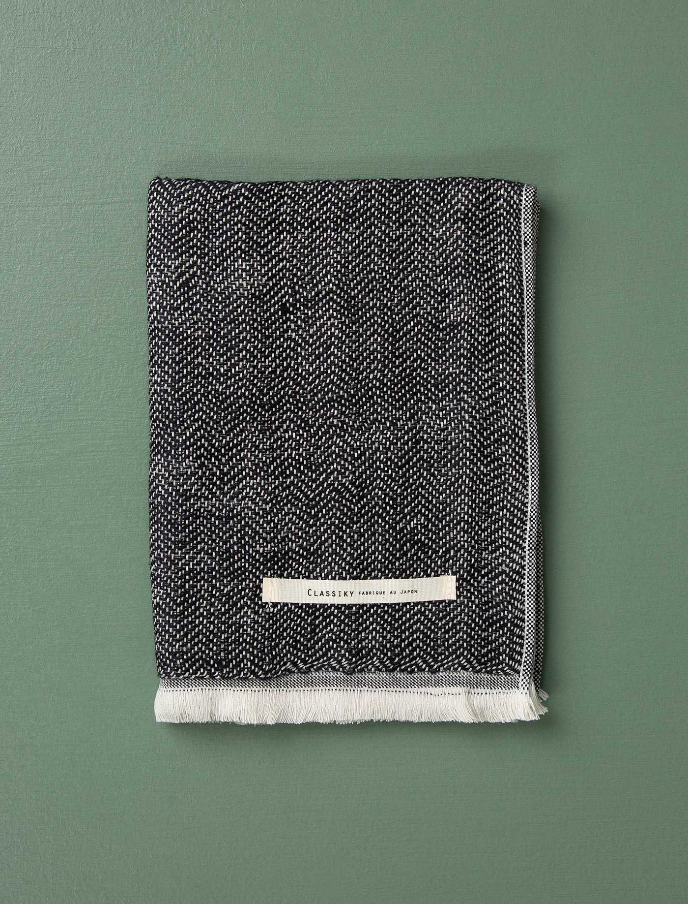 Herringbone Hand Towel // Black