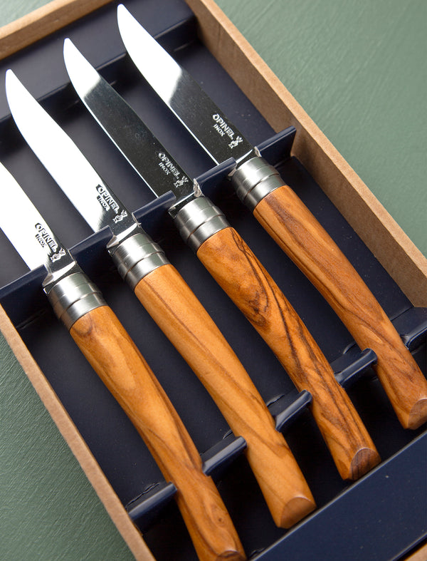 Set of 4 Steak Knives // Olive
