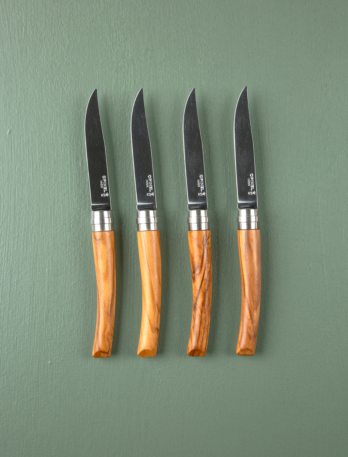 Set of 4 Steak Knives // Olive