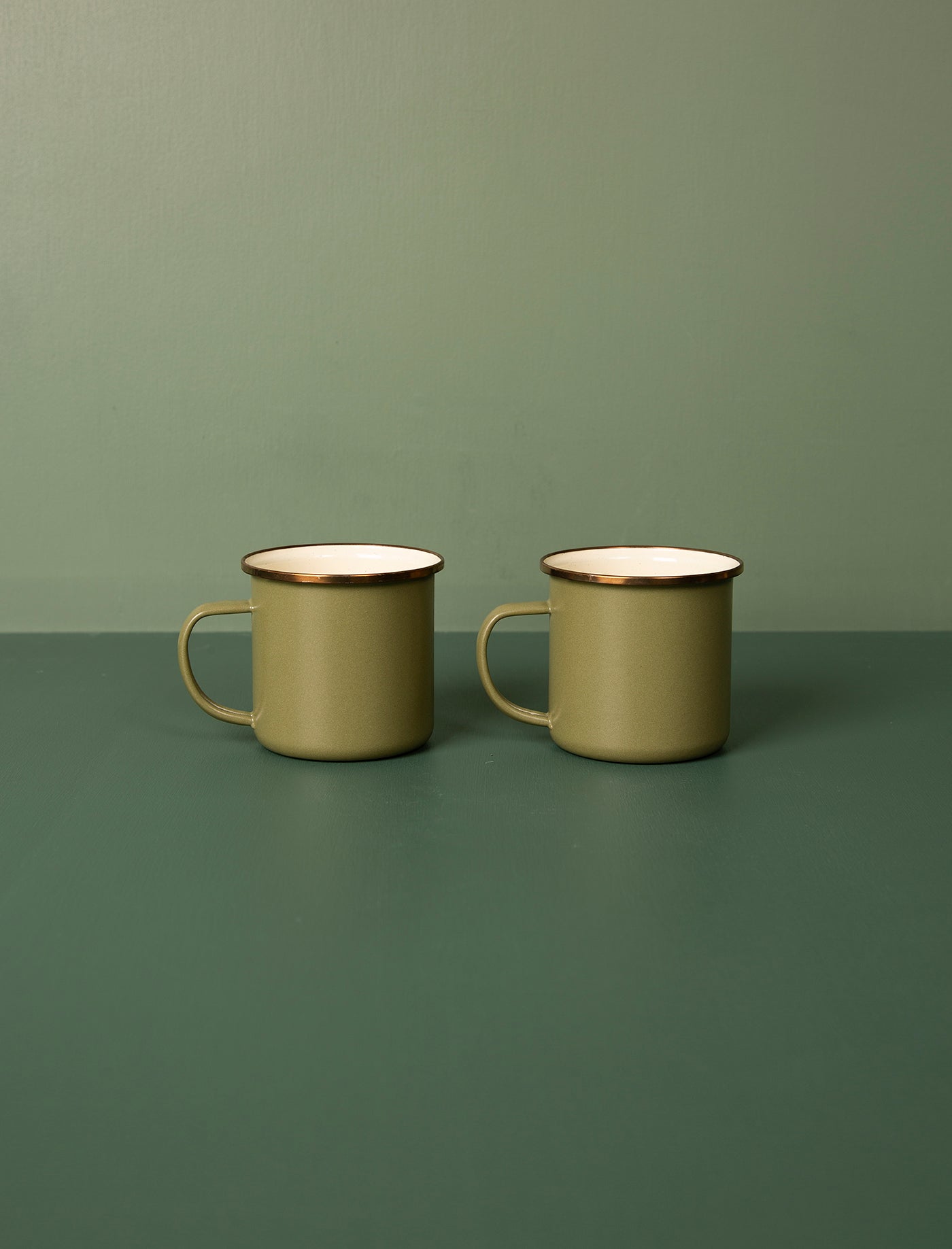 Enamel 2-Tone Mug Set // Olive Drab